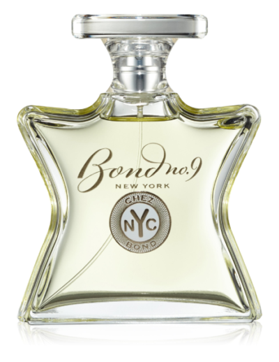 Bottle of Bond No. 9 New York City perfume with a star-shaped design.