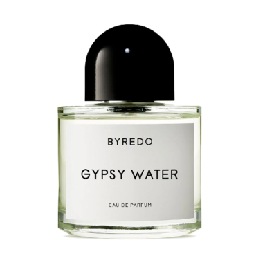 A bottle of Byredo Gypsy Water Eau de Parfum with a black cap.