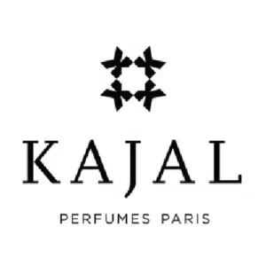 Logo for Kajal Perfumes Paris with a floral emblem.