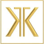 Stylized golden initials 'RRK' in an elegant design.