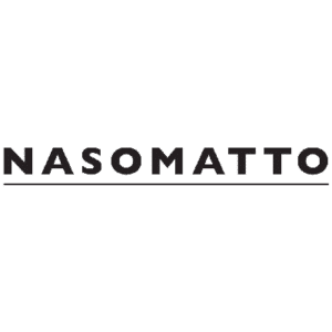 Black and white Nasomatto logo with an underline.