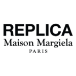 Black text logo of Replica Maison Margiela Paris on a white background.
