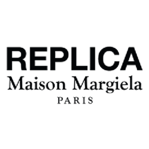 Black text logo of Replica Maison Margiela Paris on a white background.