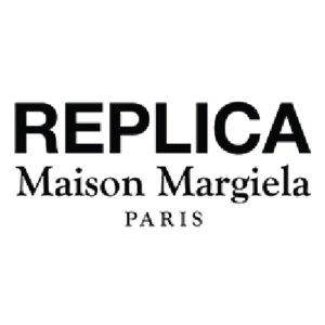 Black text logo of Replica Maison Margiela Paris on a white background.