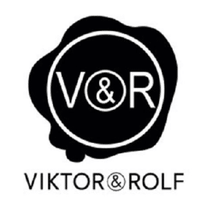 Logo of fashion brand Viktor & Rolf featuring stylized initials.