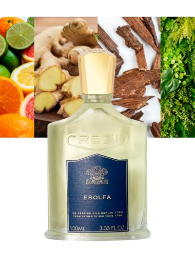 Creed Erolfa perfume bottle with citrus botanicals
