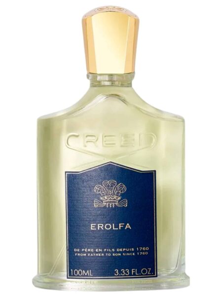 Creed Erolfa fragrance bottle with gold cap