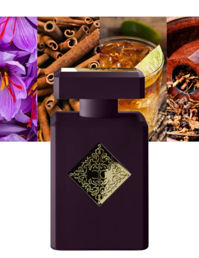 Purple perfume bottle with saffron and spices