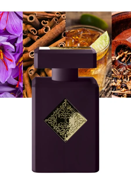 Purple perfume bottle with saffron and spices