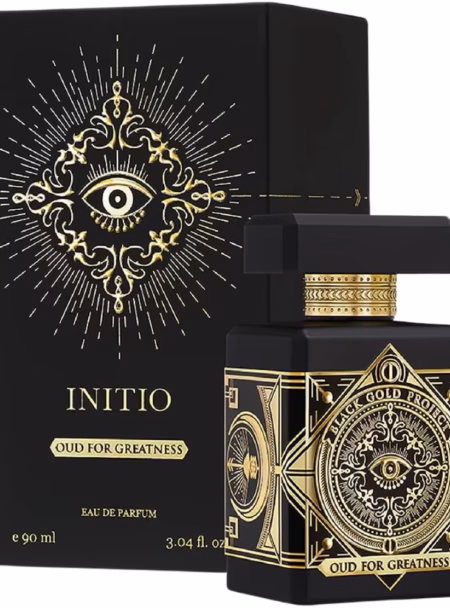 Black and gold Initio Oud perfume bottle