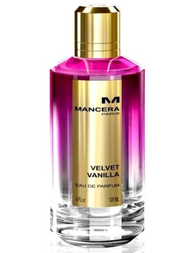 A luxurious glass perfume bottle with gold and pink accents.