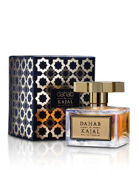Elegant Dahab Kajal perfume bottle with decorative box.