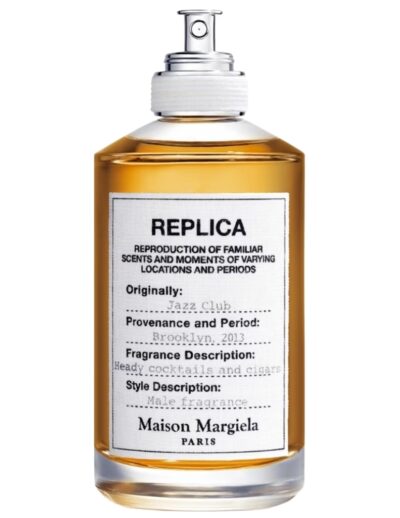 Maison Margiela Replica fragrance bottle with white spray cap.