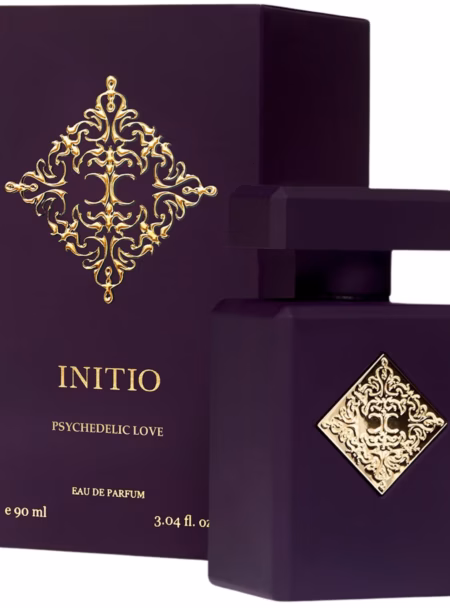 Initio Psychedelic Love purple perfume bottle and box
