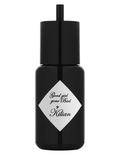 Black elegant perfume bottle with cursive label design.