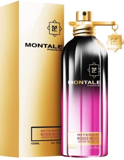 Elegant Montale perfume bottle with gold and pink gradient design.