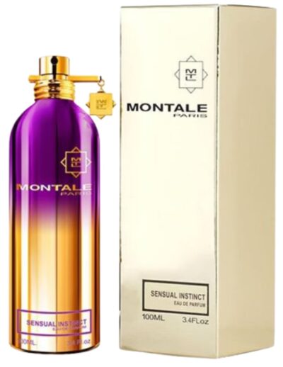 Purple and gold Montale perfume bottle with matching box.