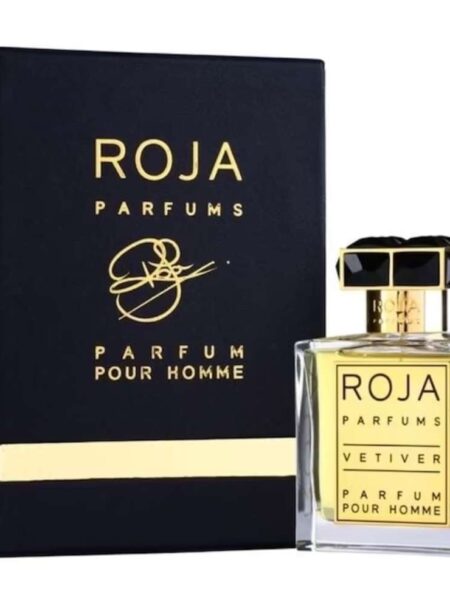 Luxurious Roja Parfum perfume bottle with elegant black and gold packaging.