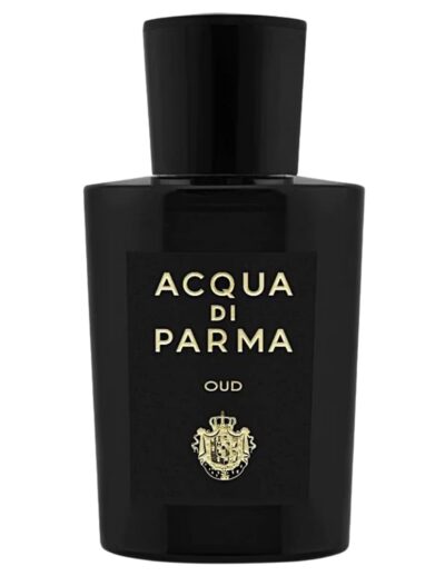 Elegant black bottle of Acqua di Parma Oud fragrance.