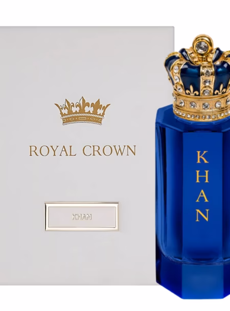 Luxury blue Royal Crown Khan perfume bottle