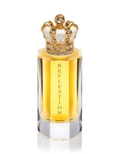 Luxury gold perfume bottle with jeweled crown