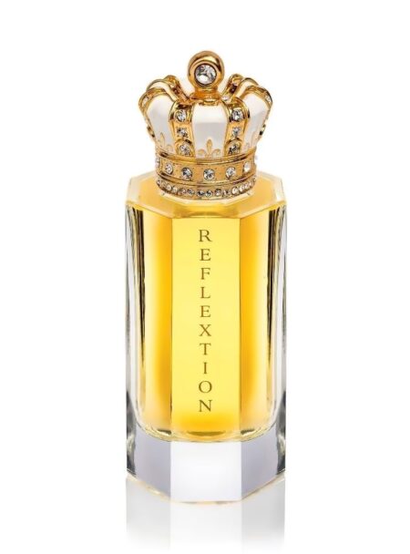 Luxury gold perfume bottle with jeweled crown