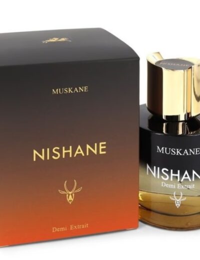 Elegant Nishane Muskari perfume bottle with matching box.