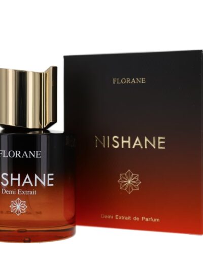 A bottle of Nishane perfume with its matching box.