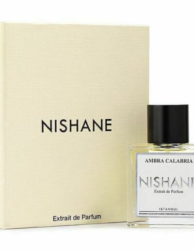Nishane perfume bottle and box with minimalistic design.
