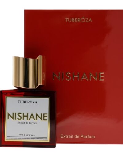 Nishane red perfume bottle with matching box.