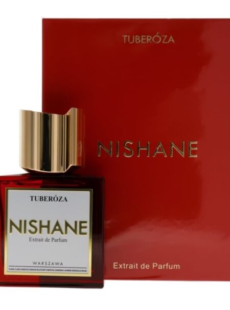 Nishane red perfume bottle with matching box.