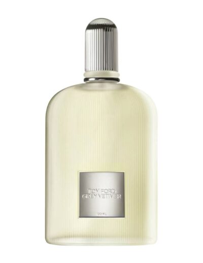 Minimalist clear bottle with a silver cap and label.
