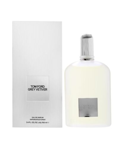Elegant white perfume bottle with matching box.