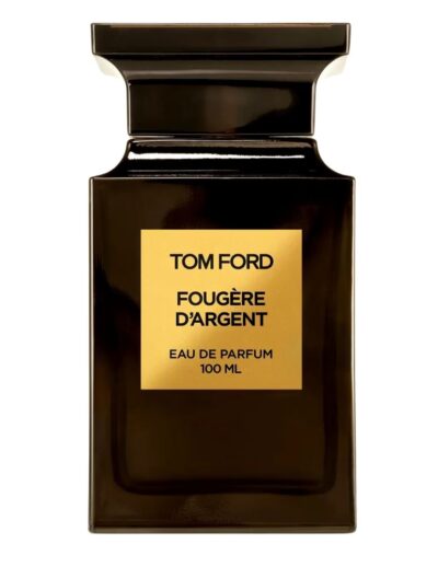 Tom Ford Fougere d'Argent fragrance bottle with black and gold design.