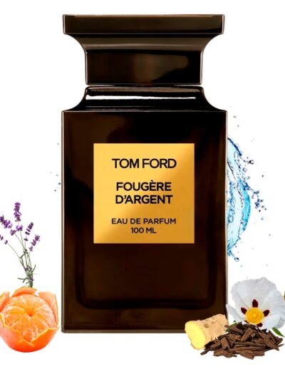 Tom Ford's black bottle of Soleil Brûlant fragrance with floral and spice accents.