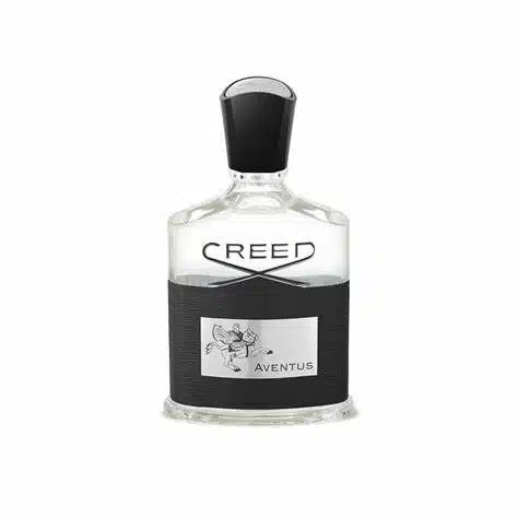 A sleek Creed perfume bottle with a black and silver label.