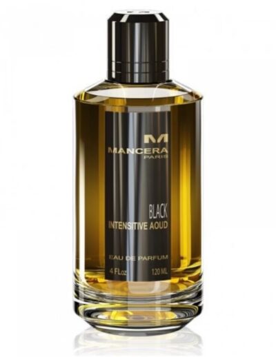 A sleek amber and black fragrance bottle with a modern design.